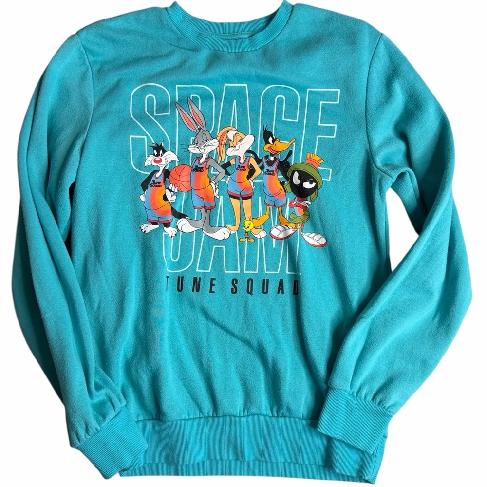 Space Jam Tune Squad Teal Crewneck Sweatshirt Small 2021